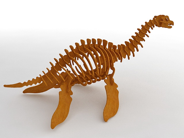 Wooden Toy Dinosaur 3d rendering