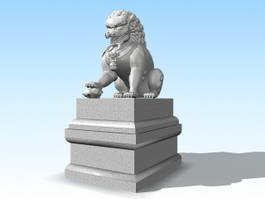 Chinese Stone Lion 3d model preview