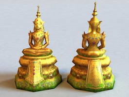 Thai Buddha Statue 3d model preview