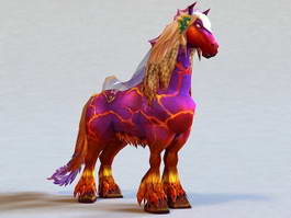 Purple Fantasy Horse 3d model preview