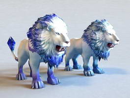 Blue and White Lions 3d preview