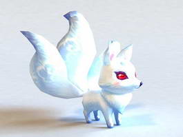 Anime White Fox 3d model preview
