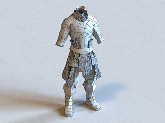 Male Light Armor Set 3d rendering