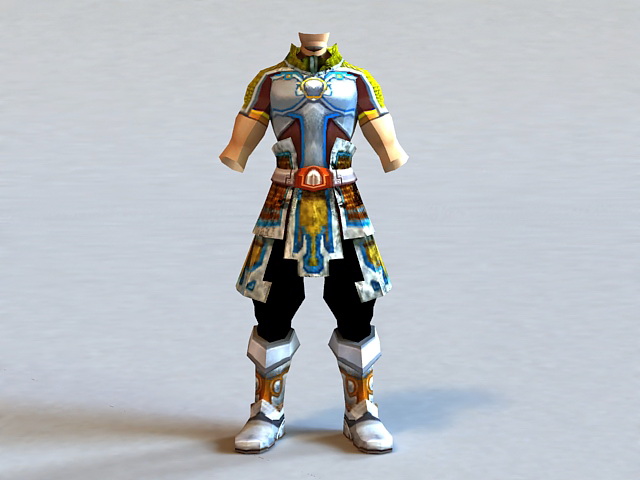 Male Light Armor Set 3d rendering