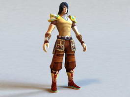 Anime Male Warrior 3d model preview