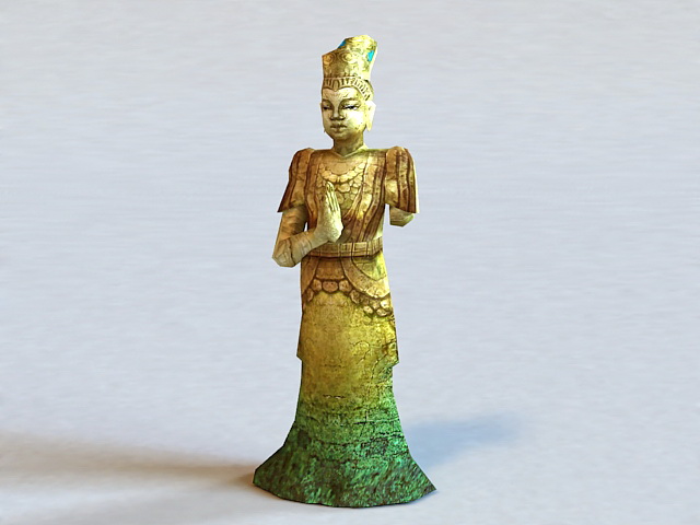 Tang Dynasty Buddha Statue 3d rendering