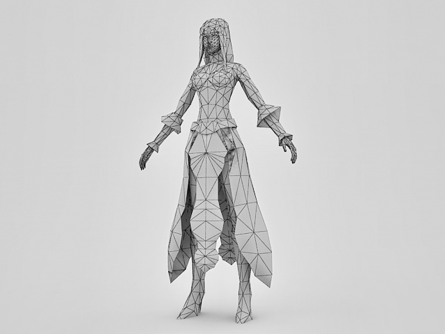 Ancient Pretty Girl 3d rendering