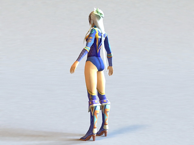 Mysterious Warrior Girl 3d rendering