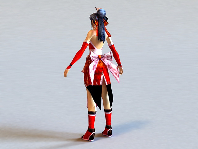 Chinese Warrior Girl 3d rendering