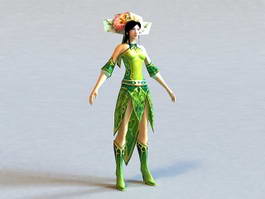 Ancient Chinese Anime Girl 3d model preview