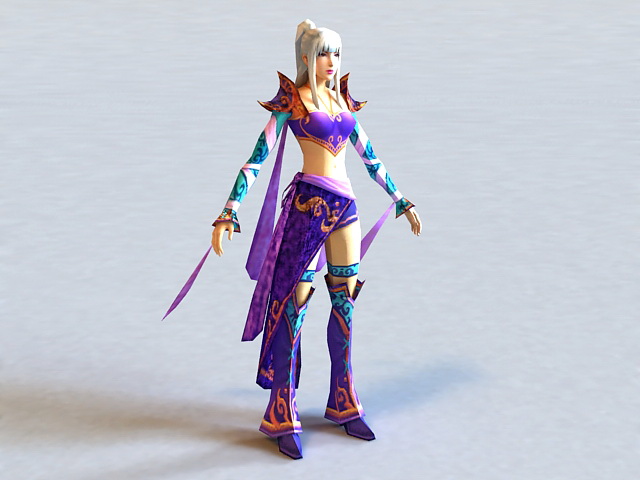 Dynasty Warriors Female Character 3d rendering