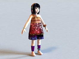 Little Asian Girl 3d model preview