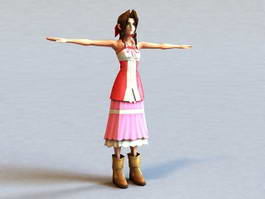 Aerith Gainsborough - Final Fantasy character 3d model preview
