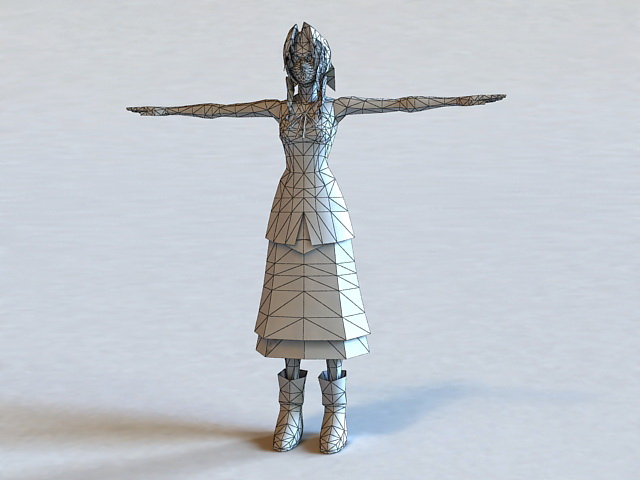 Aerith Gainsborough - Final Fantasy character 3d rendering