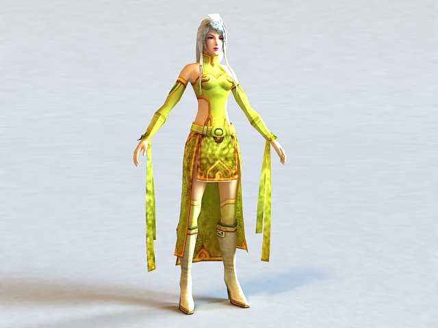 Tang Dynasty Clothing Woman 3d rendering