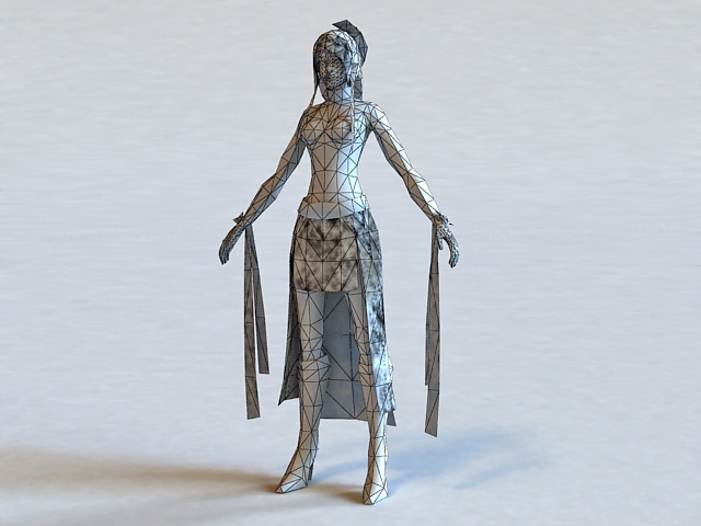 Tang Dynasty Clothing Woman 3d rendering