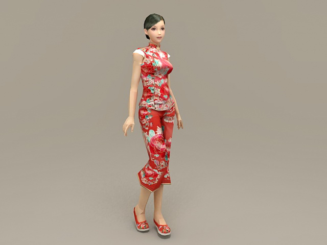 Traditional Chinese Woman 3d rendering