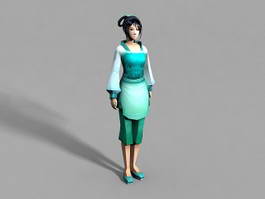Chinese Village Girl 3d model preview