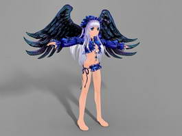 Anime Dark Angel Girl 3d model preview