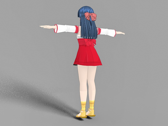 Cute Anime Girl 3d rendering