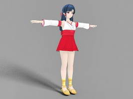 Cute Anime Girl 3d model preview