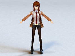 Animated Anime Dancing Girl Rigged 3d model preview