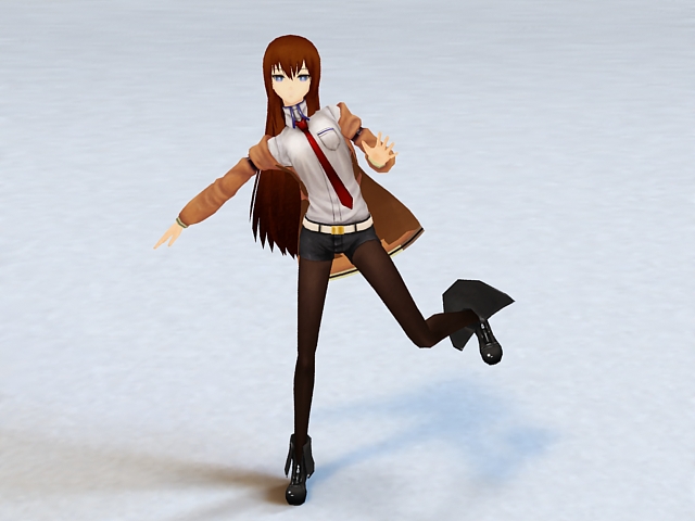 Animated Anime Dancing Girl Rigged 3d rendering
