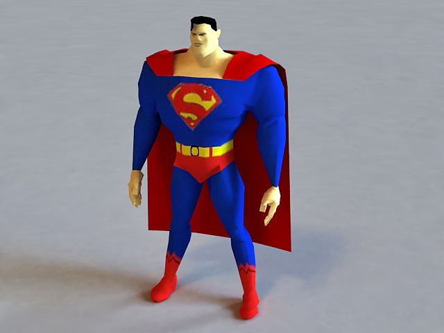 Superman Cartoon 3d rendering