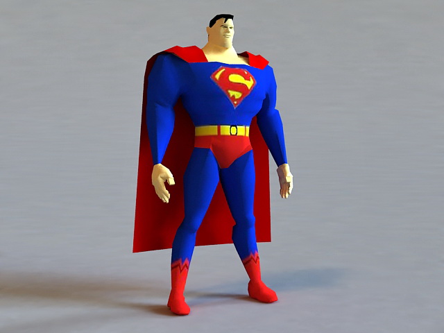 Superman Cartoon 3d rendering