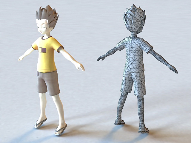 STL file ANIME CHARACTER BOY SCULPTURE 3D PRINT MODEL 4Design to download  and 3D printCults