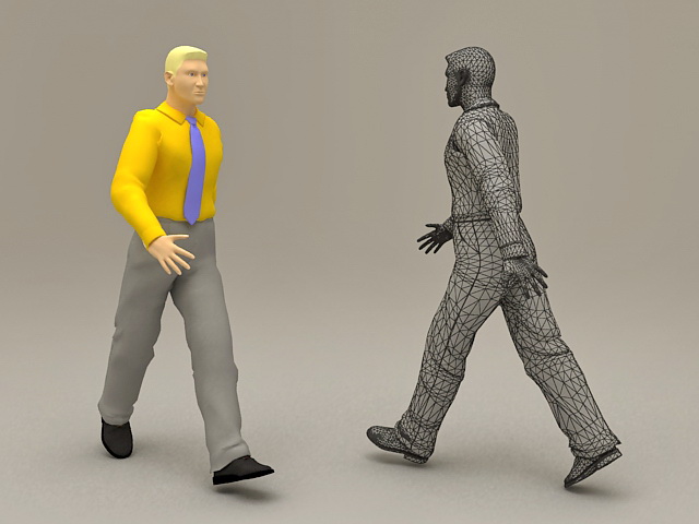 Business Man with Yellow Shirt 3d rendering