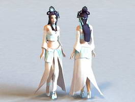 Ancient Chinese Pretty Girl 3d model preview