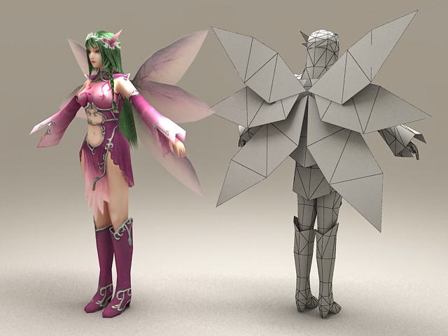 Purple Fairy 3d rendering