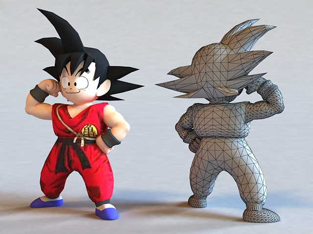 Dragon Ball Kid Goku 3d rendering