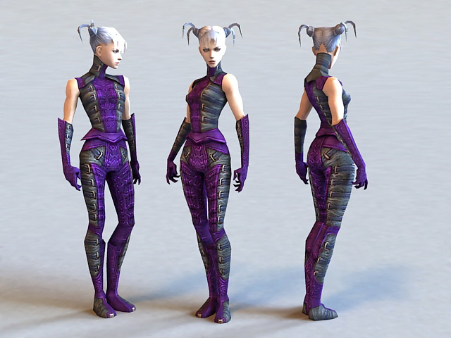 Female Necromancer Character 3d rendering