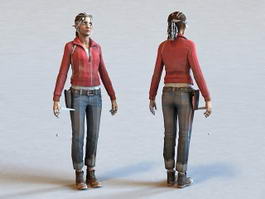 Female Police Officer 3d model preview