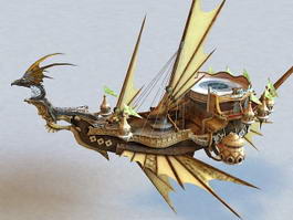 Steampunk Dragon Airship 3d preview