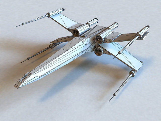 X-wing Fighter 3d rendering