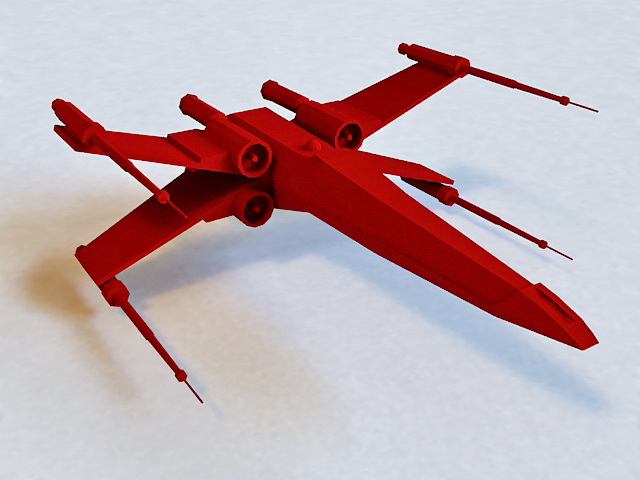 X-wing Fighter 3d rendering