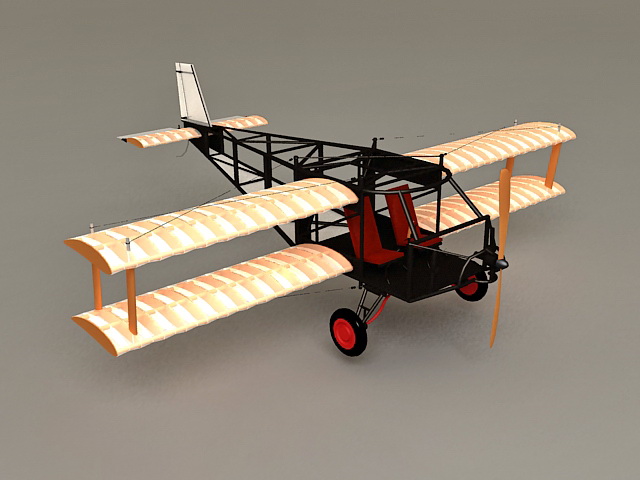 Early Biplane 3d rendering