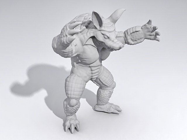 Armadillo Monster 3d rendering