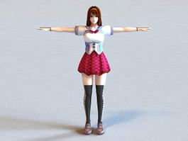 Anime Girl Teacher 3d model preview