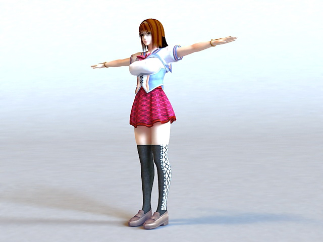 Anime Girl Teacher 3d rendering