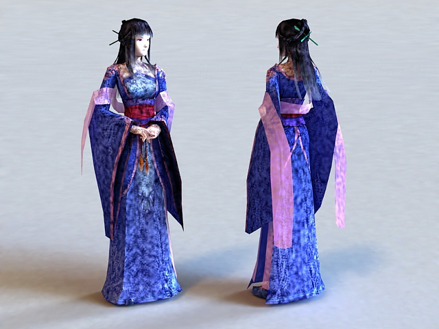 Traditional Japanese Girl 3d rendering