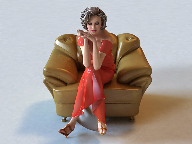 Sexy Lady 3d rendering