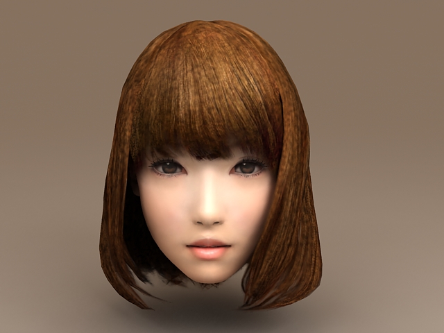 Asian Girl Head 3d rendering