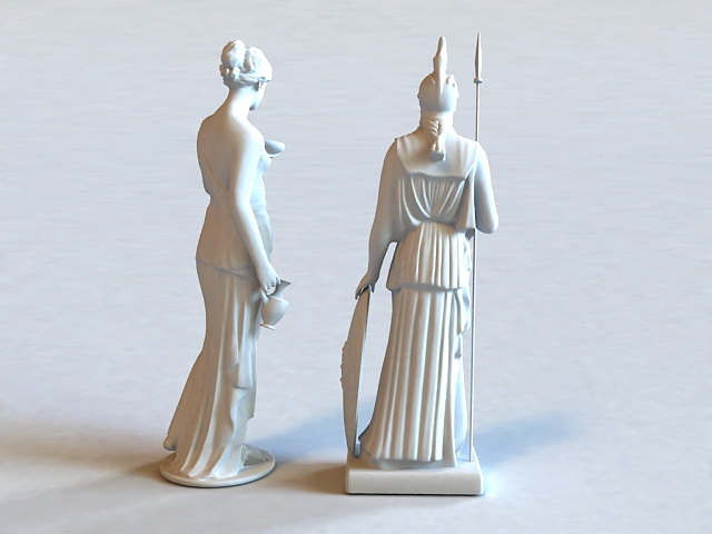 Athena Statue 3d rendering