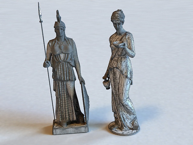 Athena Statue 3d rendering