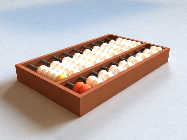 Chinese Abacus 3d rendering