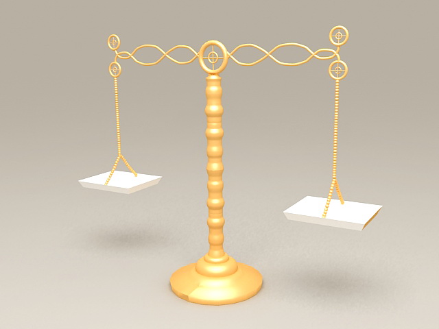 Balance Scale 3d rendering